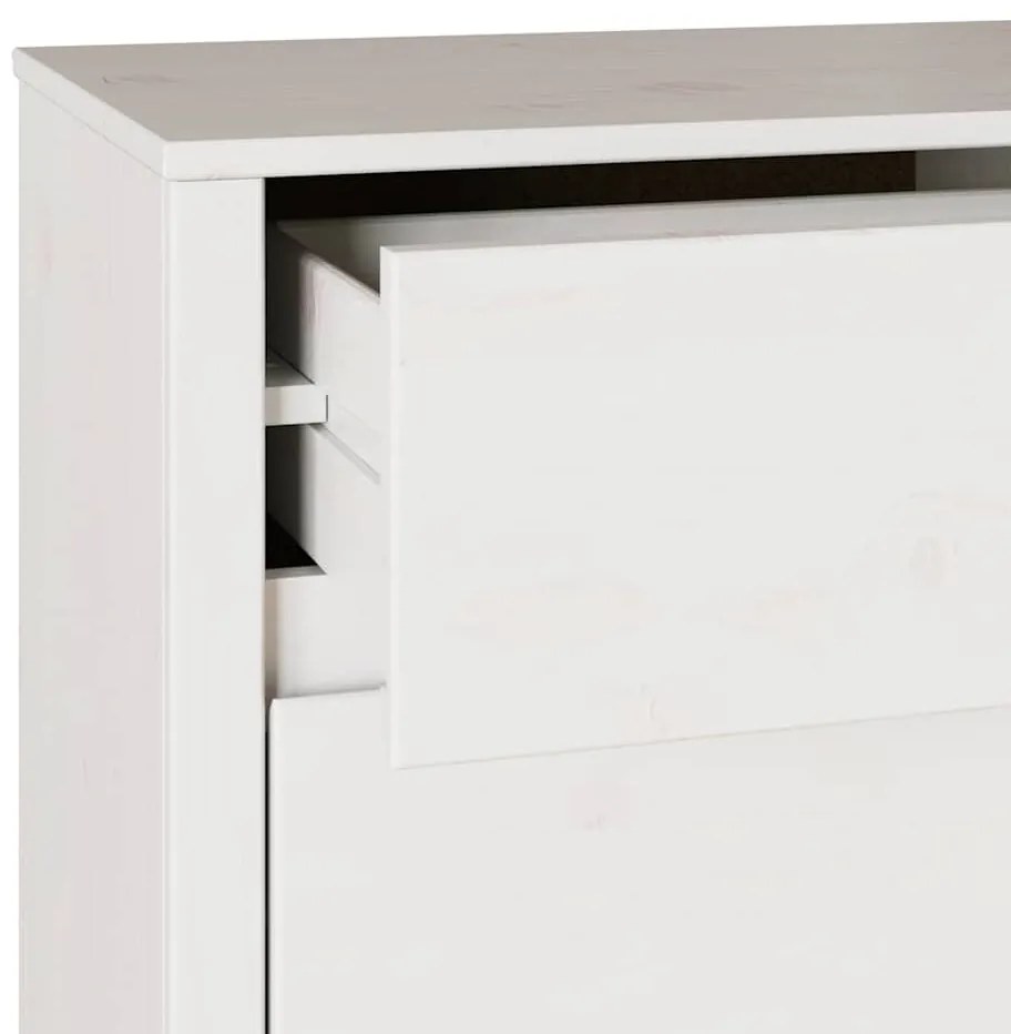Cômoda "DRAMMEN" Branca 111x43x73,5 cm Madeira Sólida Pinus
