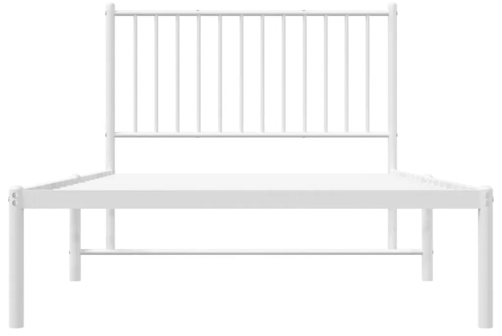 Estrutura de cama com cabeceira 100x190 cm metal branco