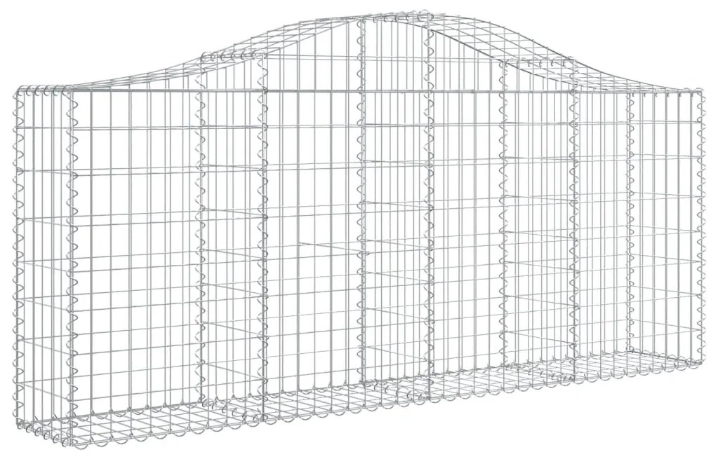Cestos gabião arqueados 6 pcs 200x30x80/100cm ferro galvanizado