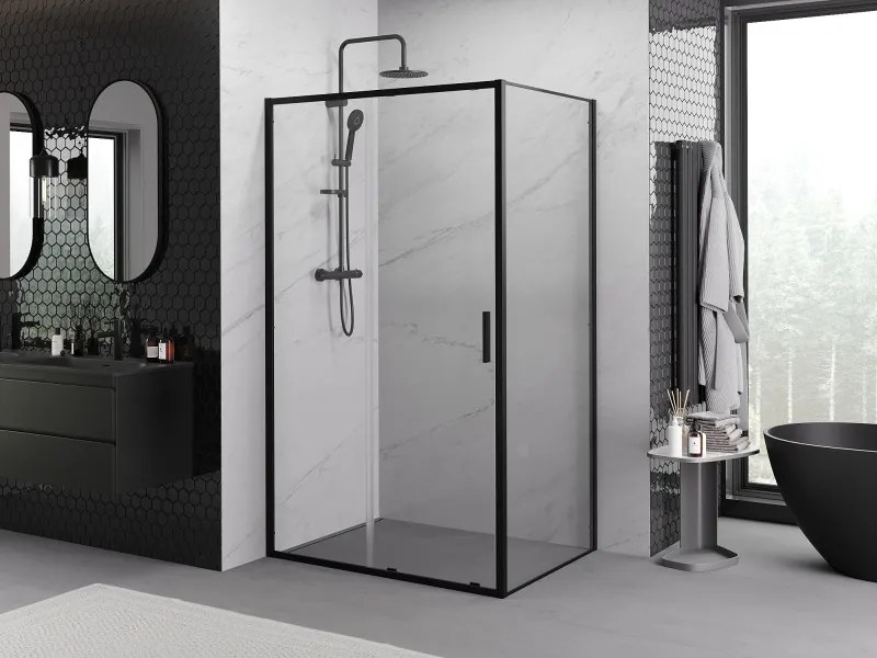 Mexen Exo-S cabine de duche deslizante 120 x 90 cm, transparente, preta - 8151-120-090-70-00
