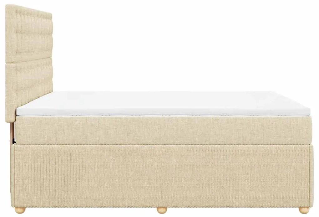 Cama com molas/colchão 140x200 cm tecido cor creme