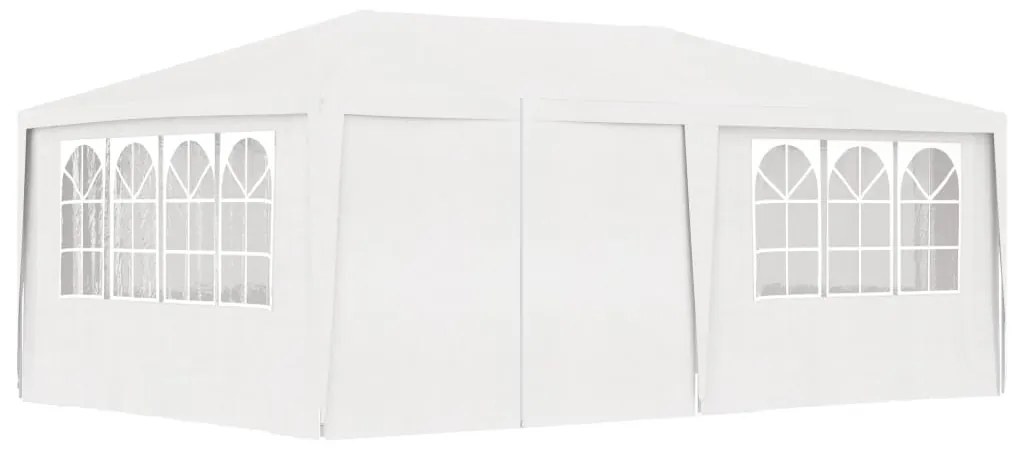 Tenda festas profissional + paredes laterais 4x6m 90g/m² branco