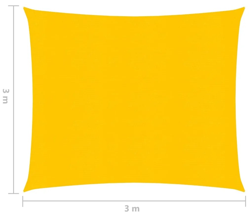 Para-sol estilo vela 160 g/m² 3x3 m PEAD amarelo