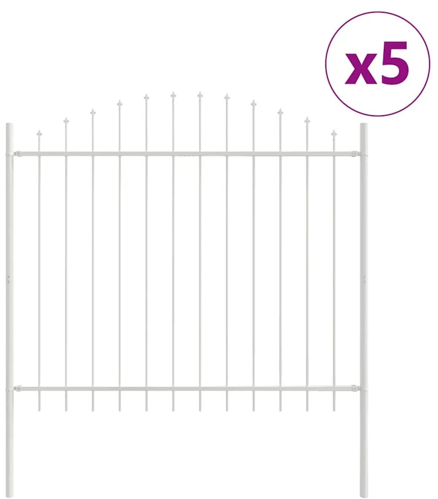 Cerca de Jardim com Topo de Arco Branca 8,5x1,25 m de Aço