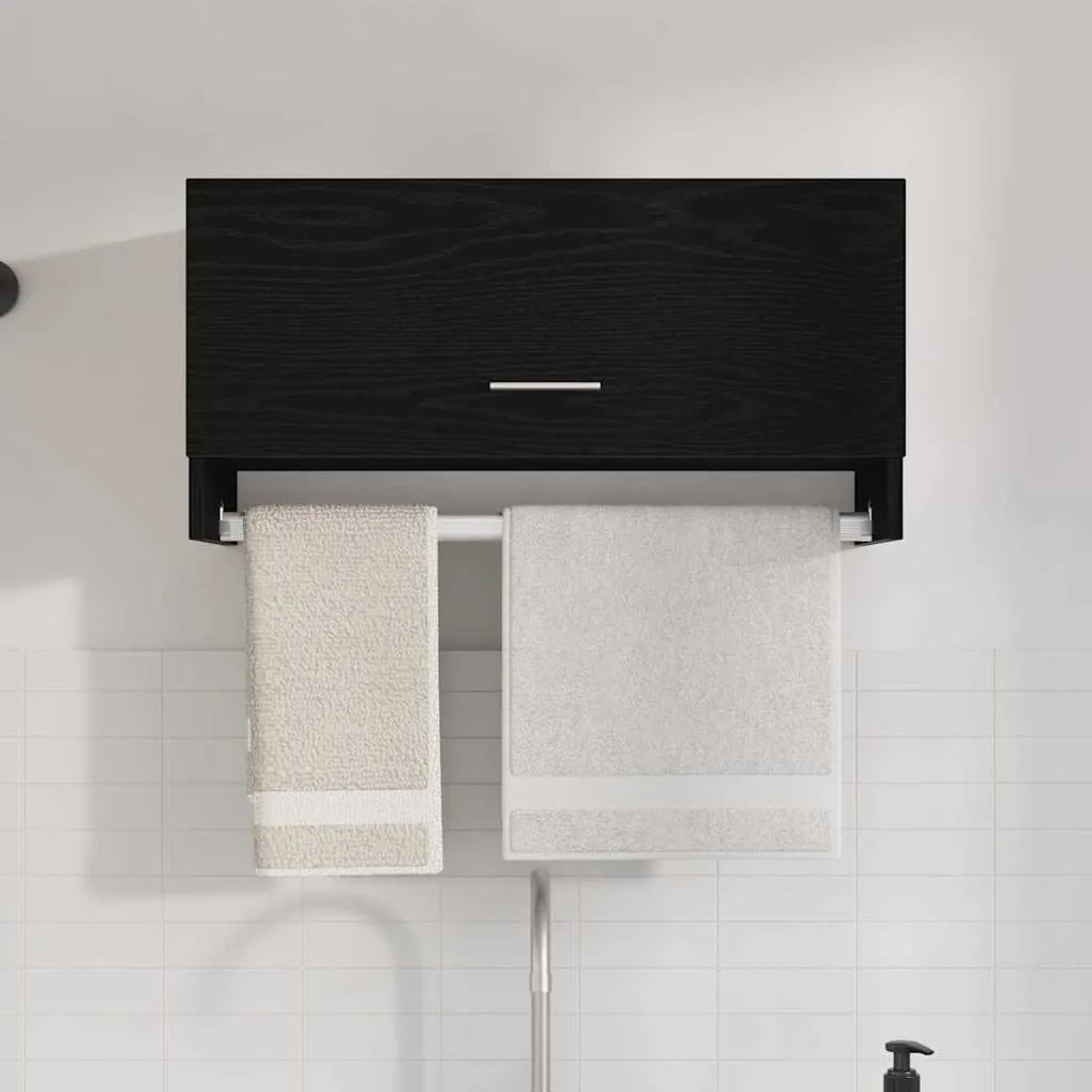 Guarda-roupa vidaXL Carvalho Preto 70x32,5x35 cm em Madeira de Engenha