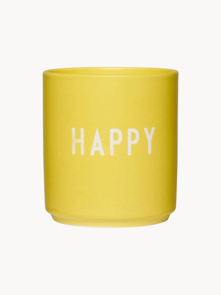 Caneca de design Favourite Happy com inscrição