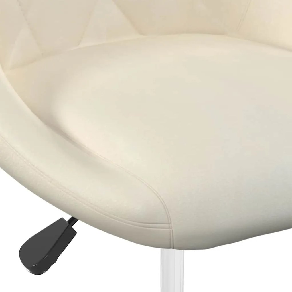 Cadeiras de jantar giratórias 2 pcs veludo cor creme