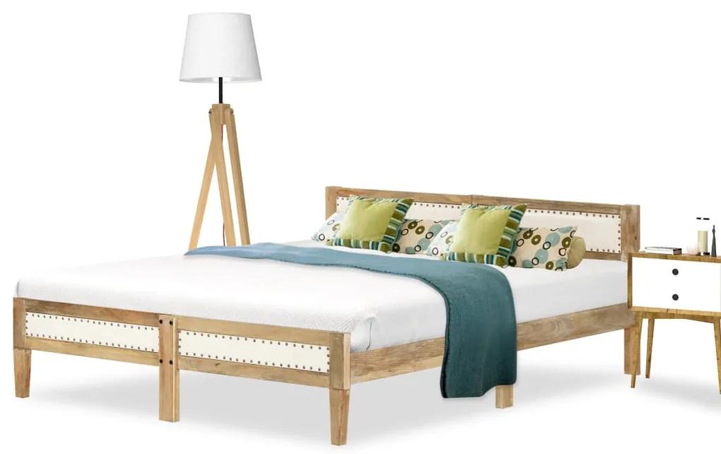288426 vidaXL Estrutura de cama em madeira de mangueira maciça 140 cm