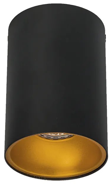 Foco de embutir preto com dourado - Deep