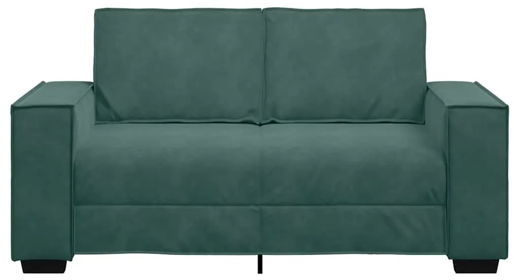 Sofá de 2 lugares 120 cm veludo verde-escuro