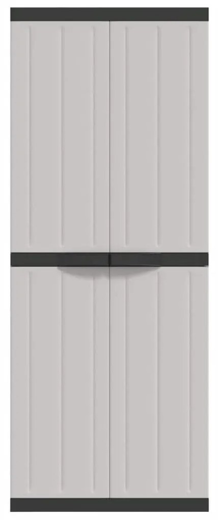 Móvel de arrumação para exterior 65x37x165 PP cinzento e preto