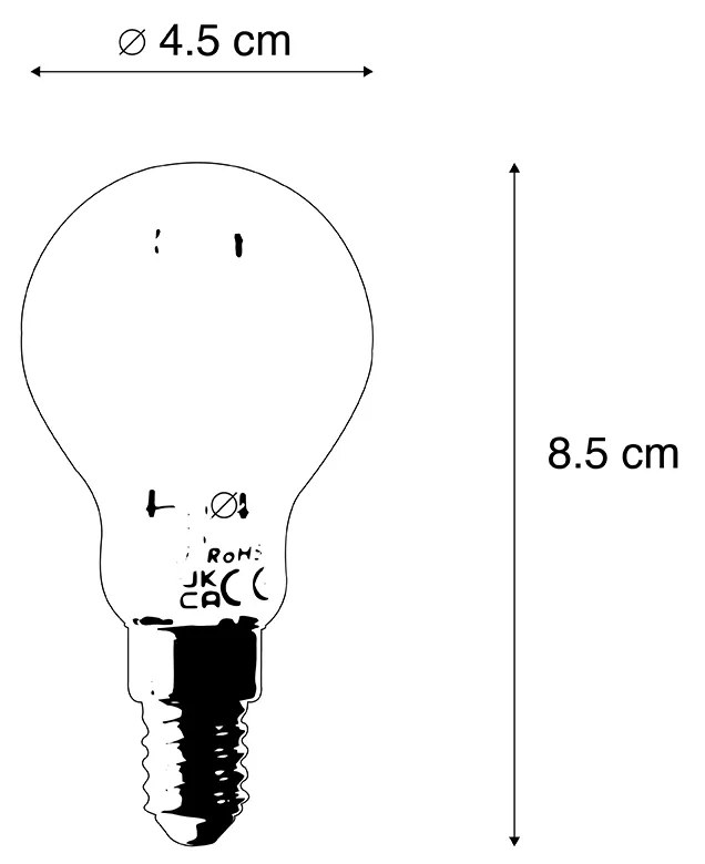 Conjunto de 5 Smart E14 regulável em lâmpada LED Kelvin P45 4,5W 470 lm 1800-4000K