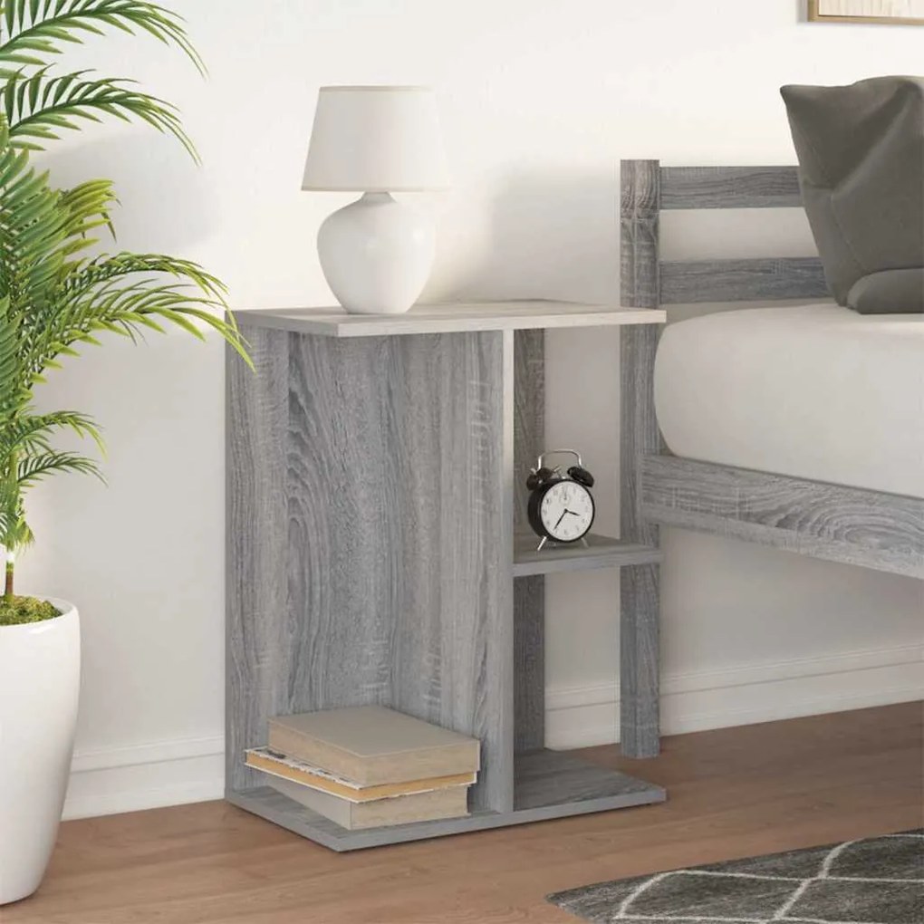 Mesa cabeceira 46,5x29x61 cm derivados madeira cinzento sonoma