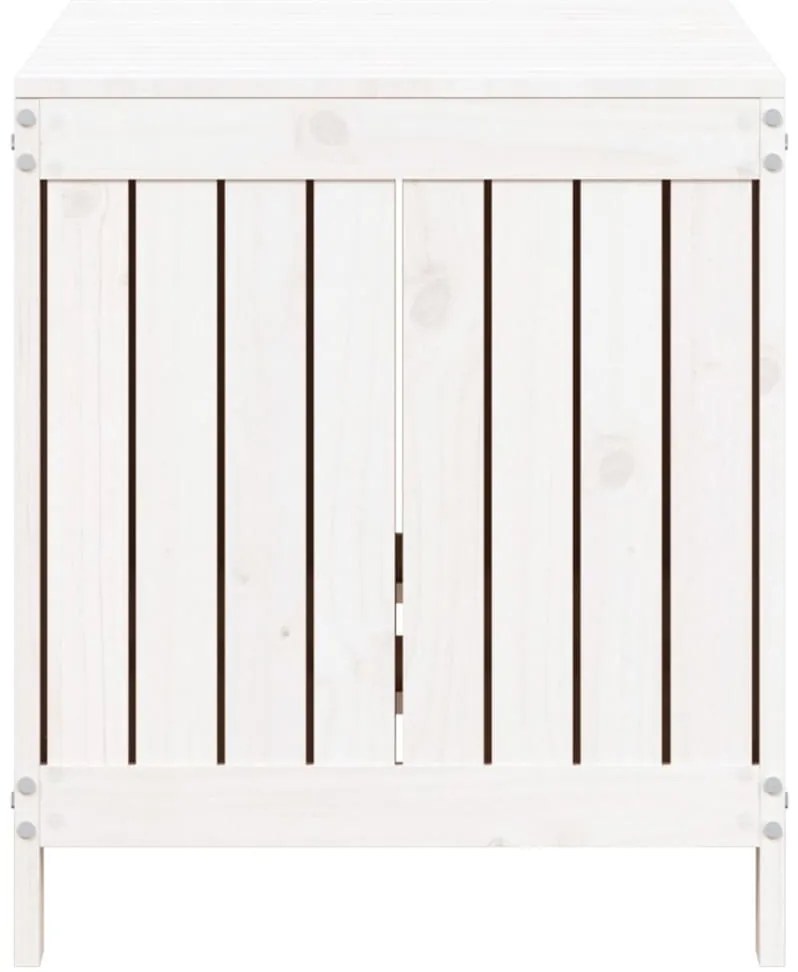 Caixa de arrumação jardim 121x55x64 cm pinho maciço branco