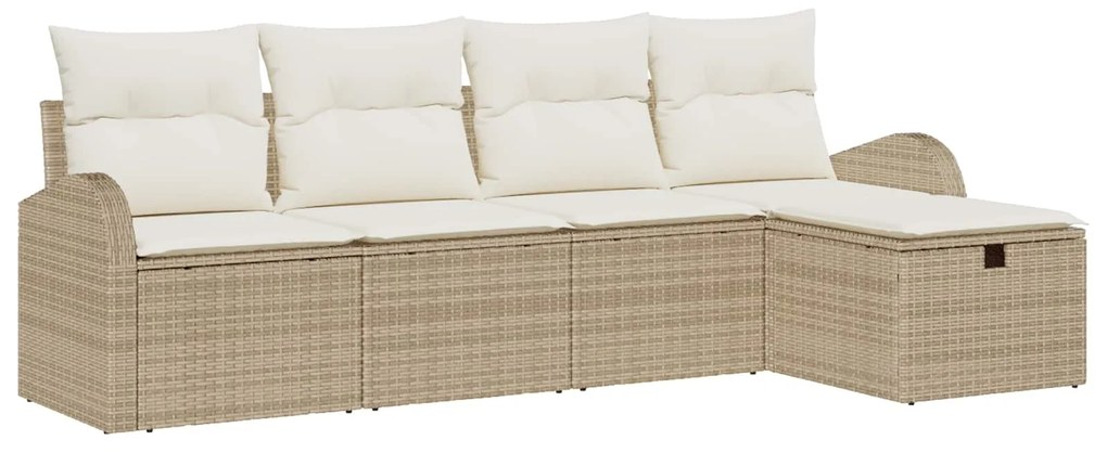 vidaXL Conjunto de Sofás com almofada Manual Bege e Creme vime PE