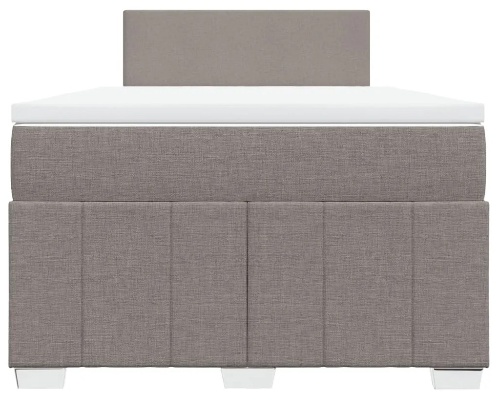 Cama boxspring c/ colchão 120x190cm tecido castanho-acinzentado