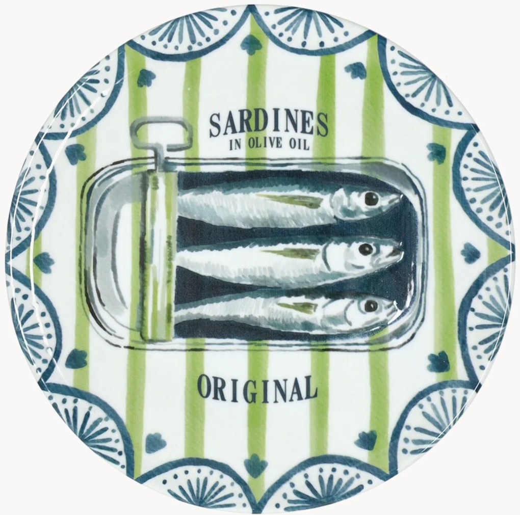 Prato de pizza em porcelana Sardines