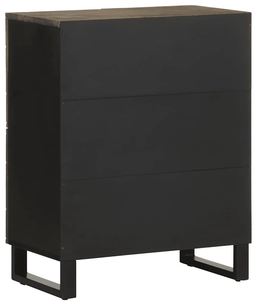 Aparador preto 60x33x75 cm madeira de mangueira maciça