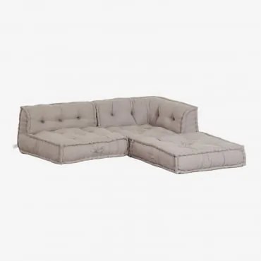 Sofá Modular De Canto De 3 Peças Em Algodão Dhel Cinzento Taupe Claro - Sklum