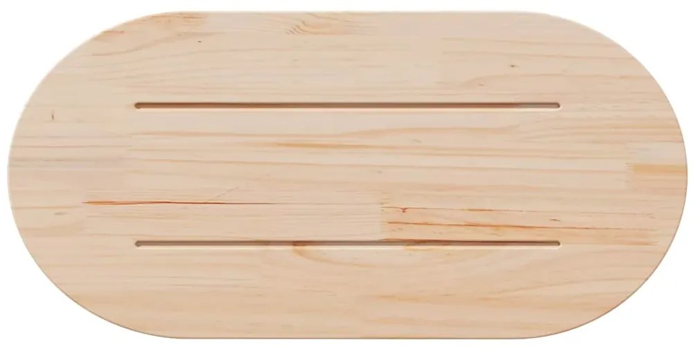 Tampo de mesa oval 80x40x2,5 cm pinho maciço branco