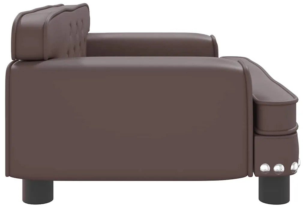 Cama para cães 70x45x30 cm couro artificial castanho