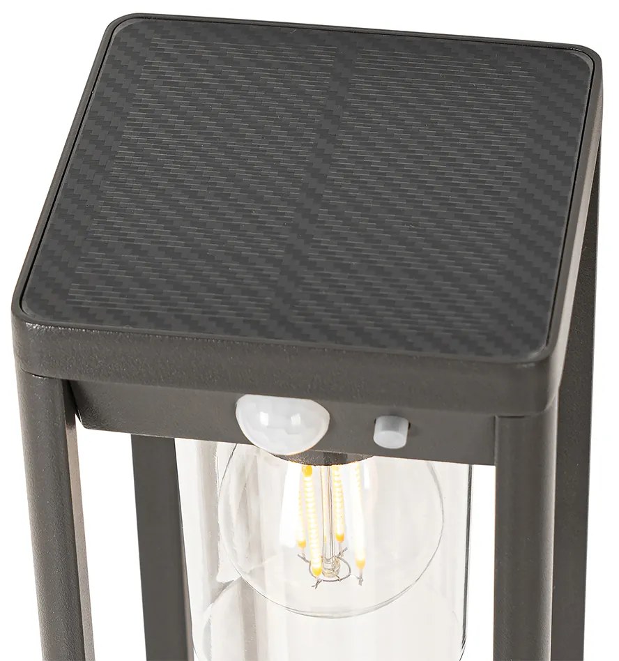 Candeeiro de pé para exterior cinzento escuro 40 cm com LED e luz regulável a energia solar - Sonne Moderno