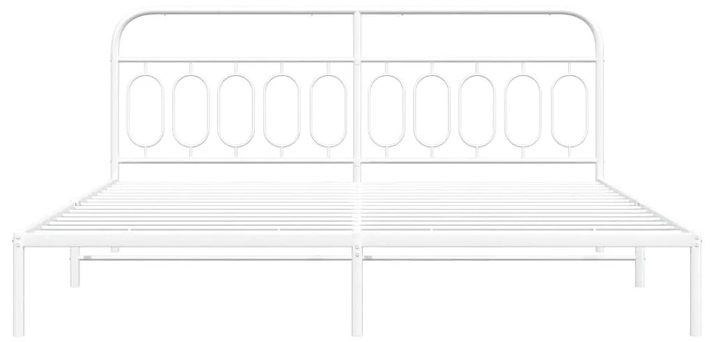 Estrutura de cama com cabeceira 200x200 cm metal branco