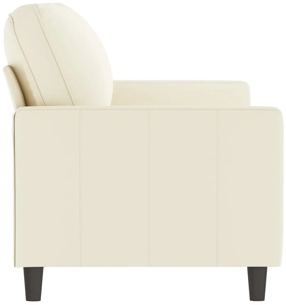 Sofá de 2 lugares veludo 140 cm cor creme