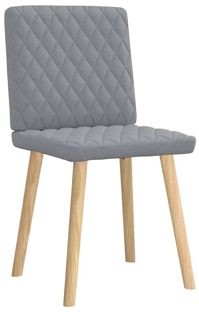 Cadeiras de jantar 2 pcs tecido cinzento-claro