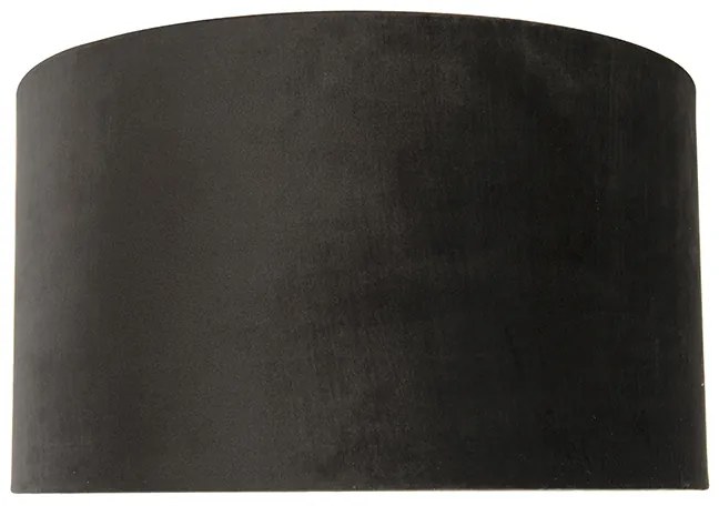 Abajur de veludo preto 35/35/20 com interior dourado