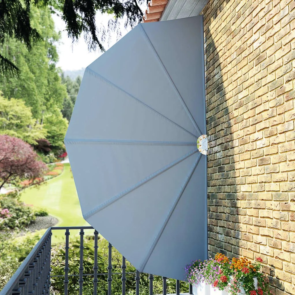 Toldo lateral dobrável para terraço 200 cm cinzento