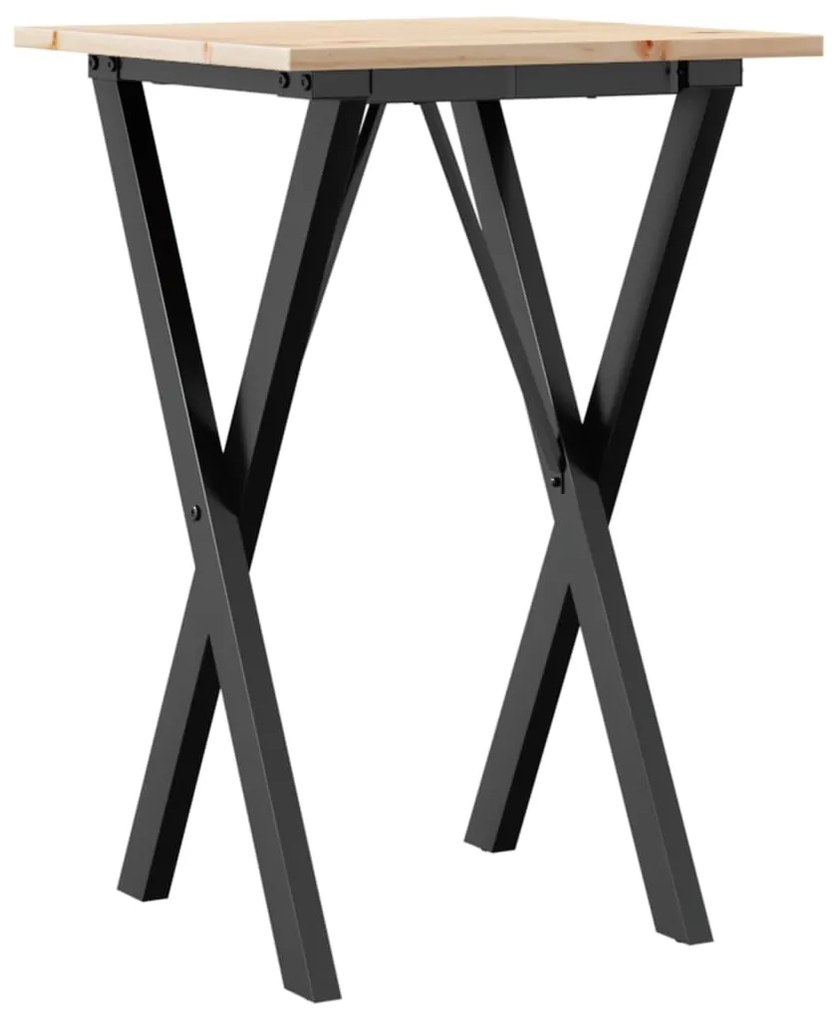 Mesa de jantar estrutura em X 50x50x75 cm pinho e aço