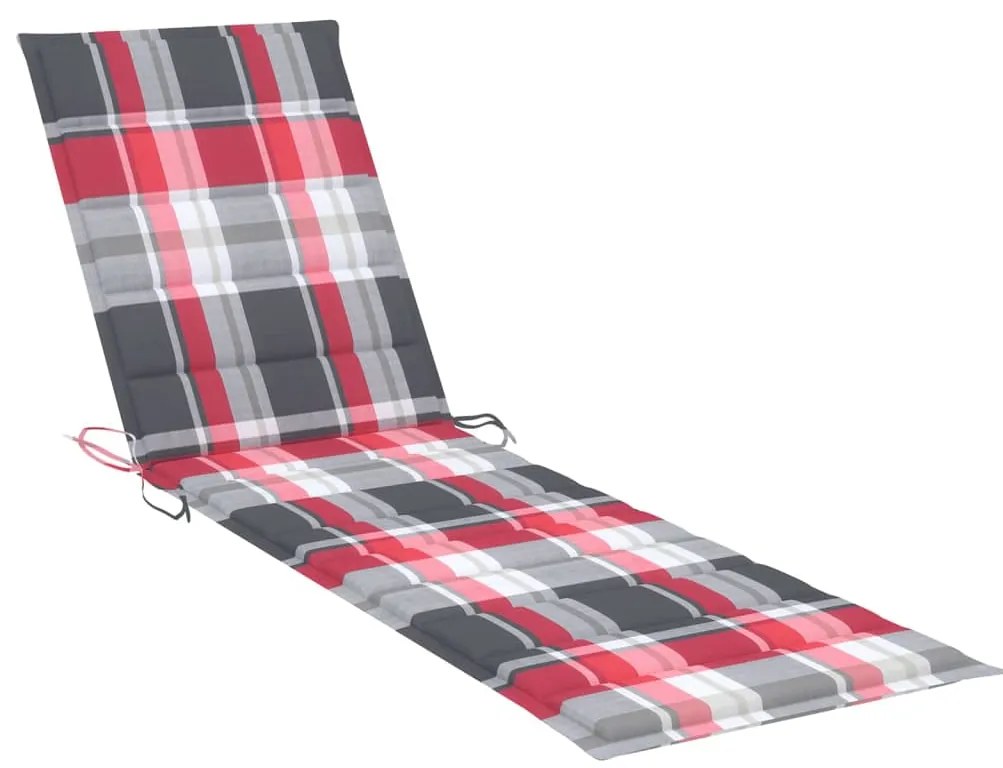 Espreguiçadeiras com mesa e almofadão 2 pcs teca maciça