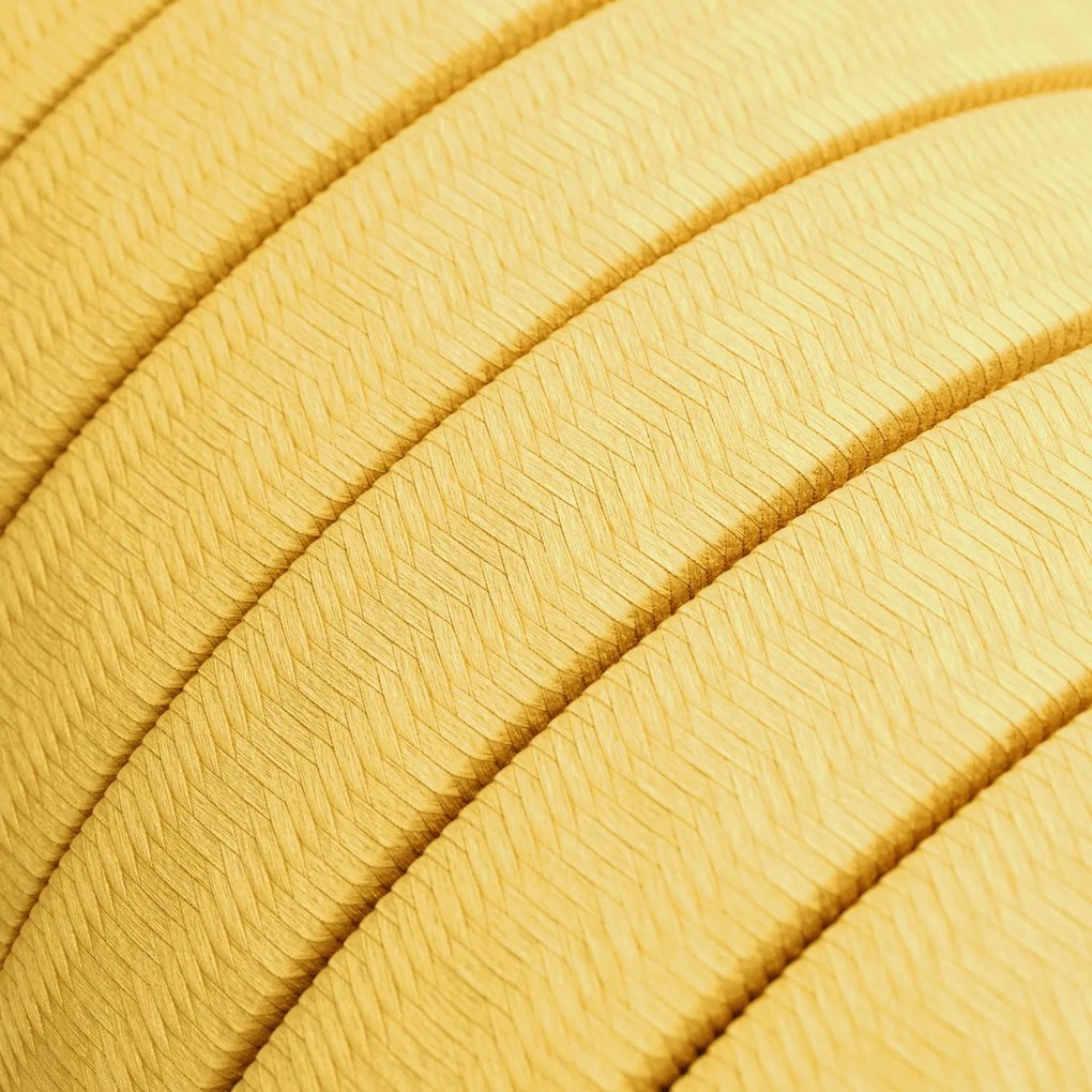 Cabo Elétrico para Cordão de Luzes, coberto por tecido de Algodão Amarelo CM10