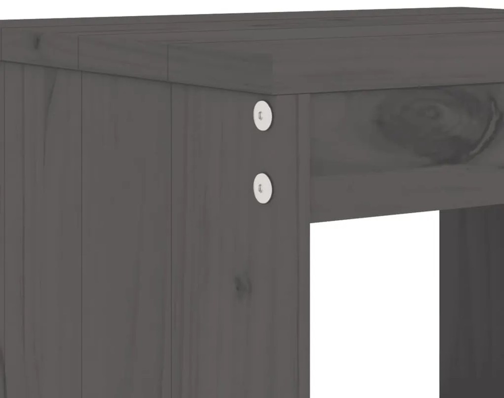 Bancos de bar 2 pcs 40x36x75 cm madeira de pinho maciça cinza