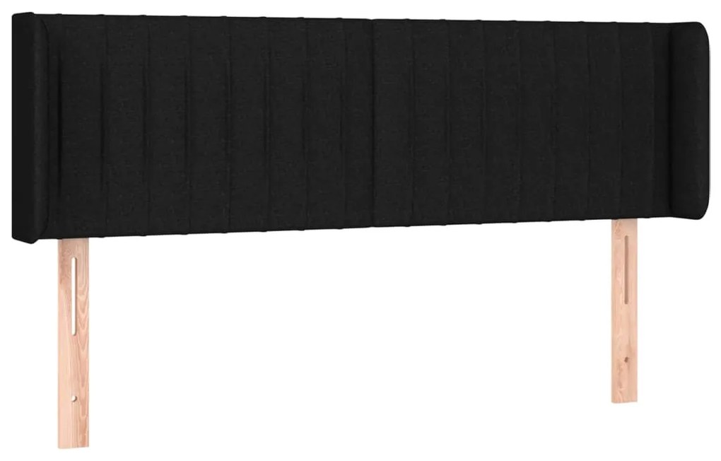 Cabeceira de cama c/ luzes LED tecido 147x16x78/88 cm preto