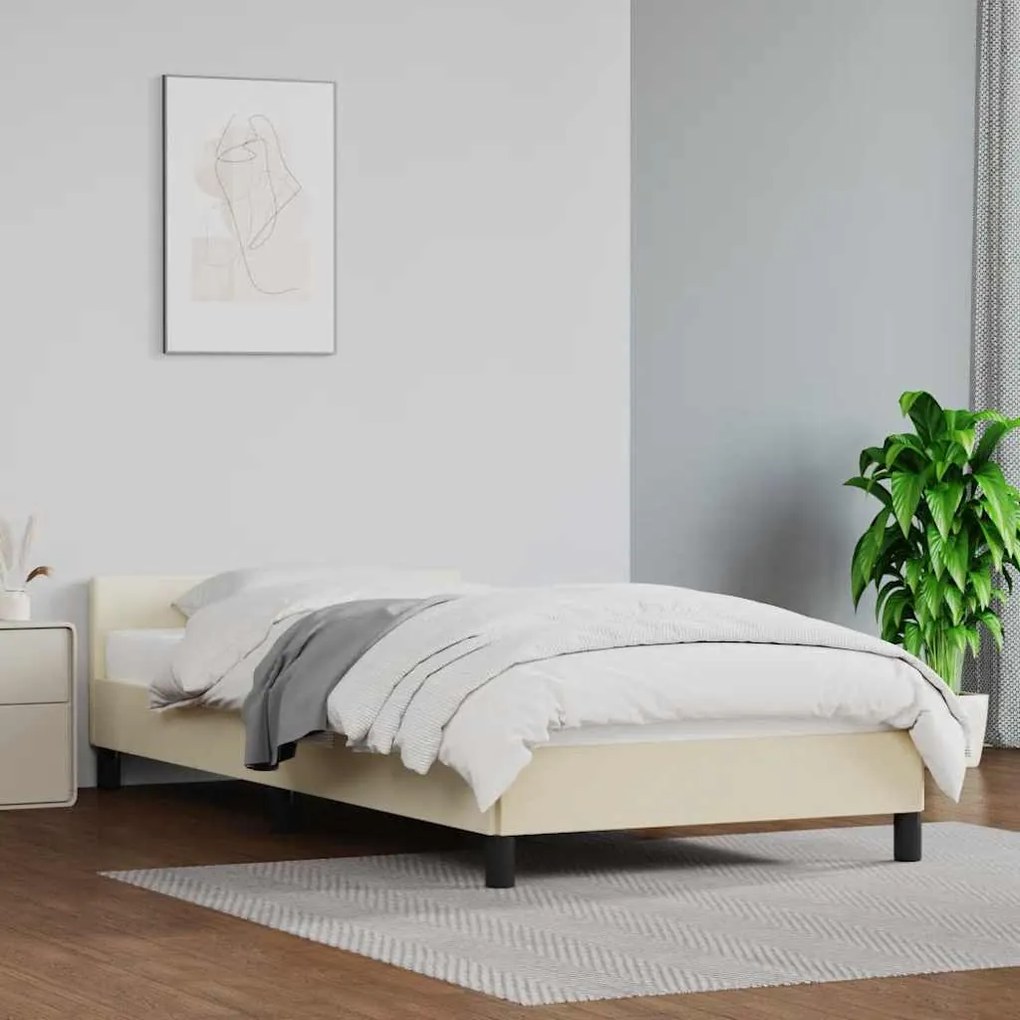 vidaXL Estrutura cama c/ cabeceira sem colchão 80x200 cm creme