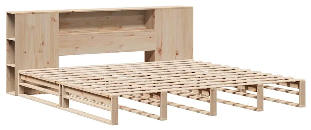 Cama com estante sem colchão 200x200 cm madeira maciça