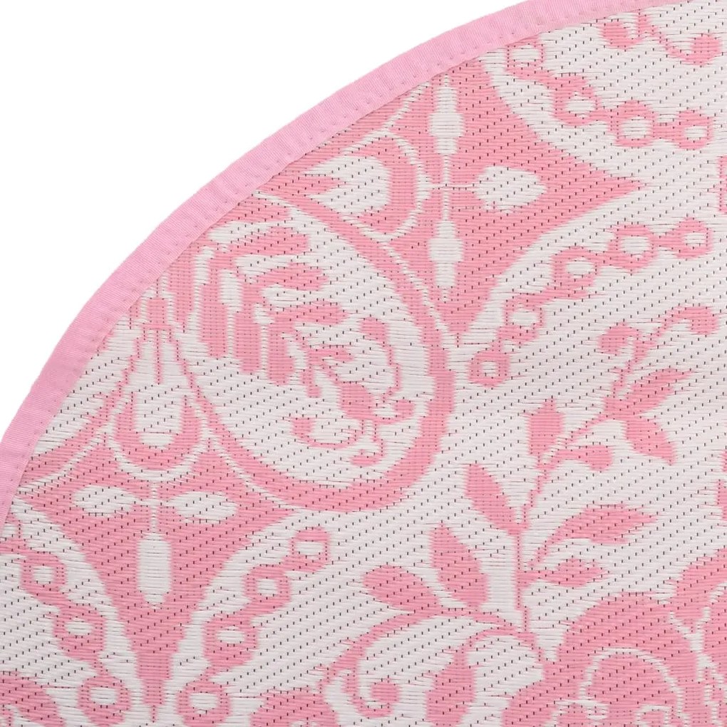 Tapete de exterior Ø120 cm ARAKIL PP Rosa