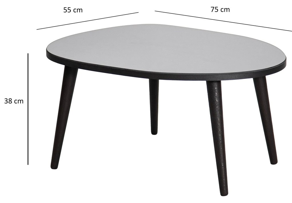 Mesa de Centro Gusto – Preto Fumado – 75x38x55 cm