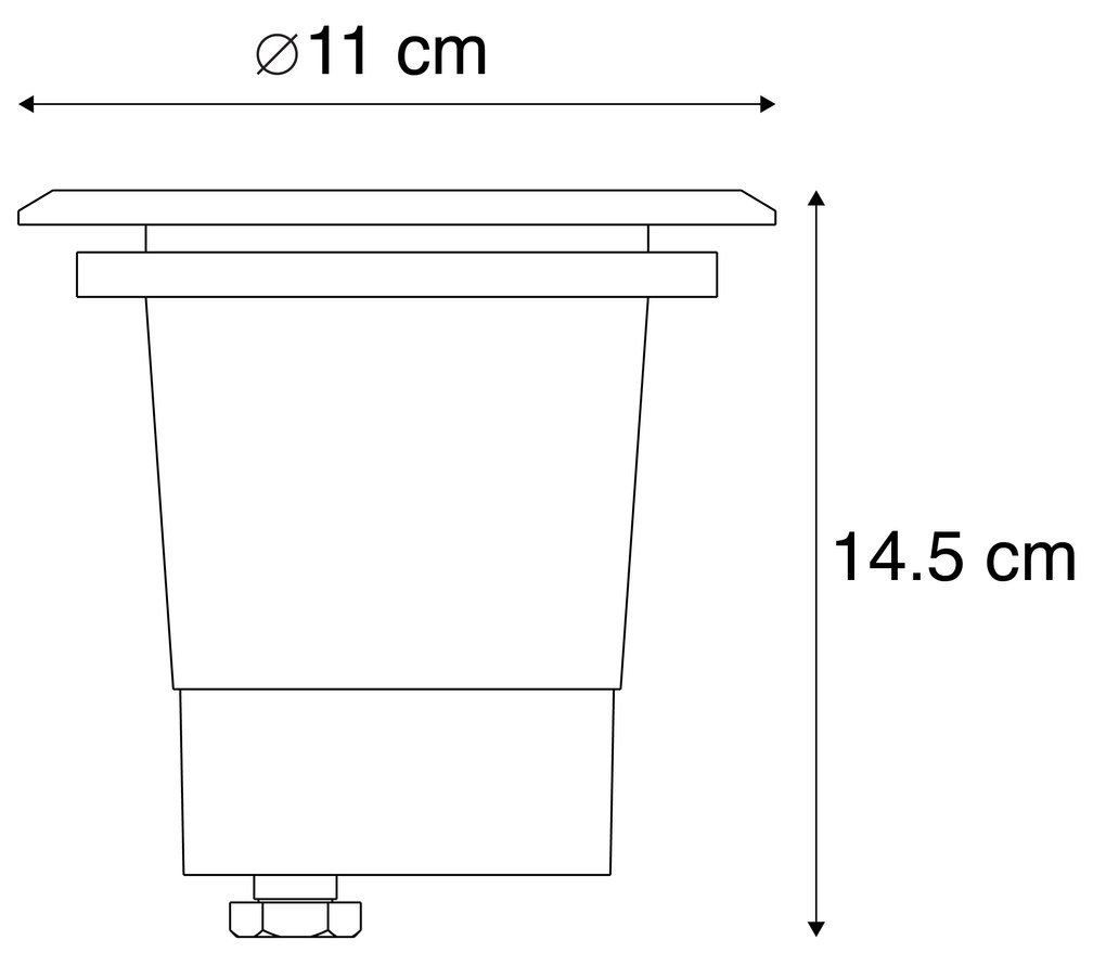 Foco de chão para exterior em aço 11cm IP67 - Basic Round Moderno