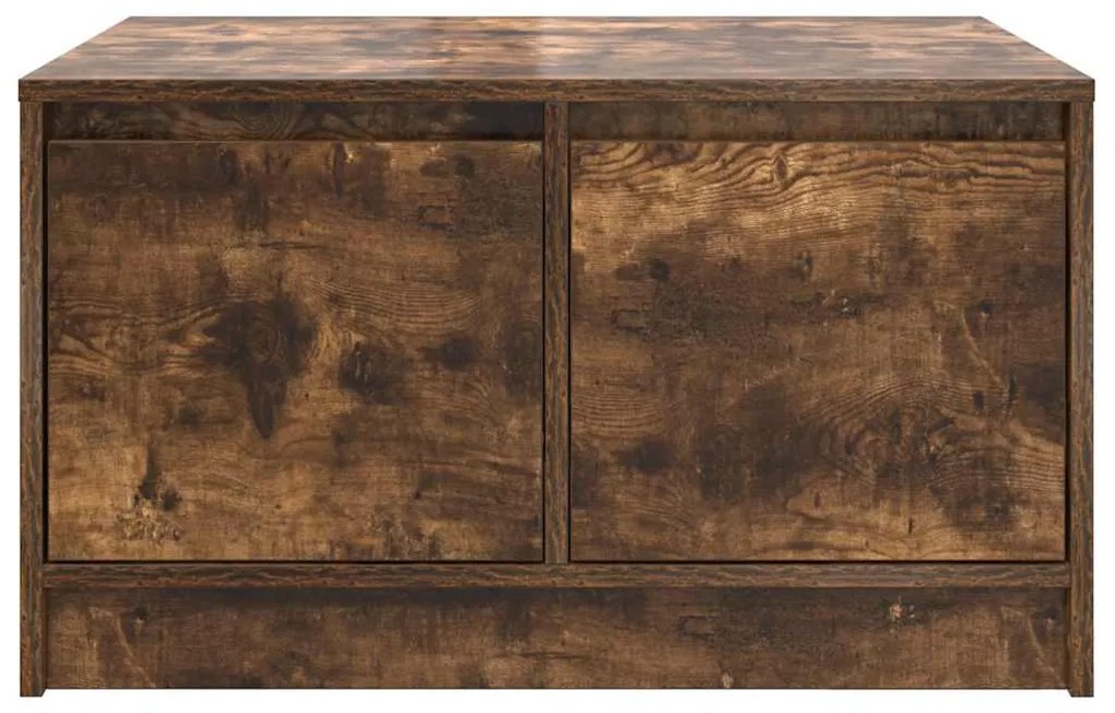 Mesa de centro com gavetas 70,5x70x40 cm carvalho fumado