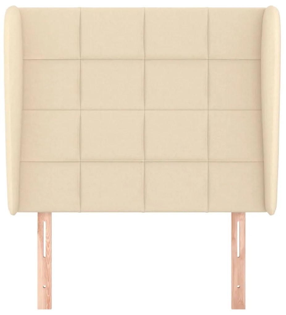 Cabeceira de cama c/ abas tecido 93x23x118/128 cm creme