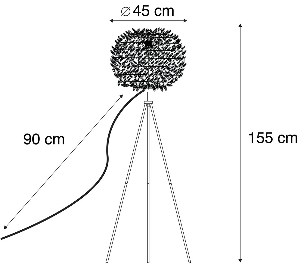 Candeeiro de pé romântico branco - Feather