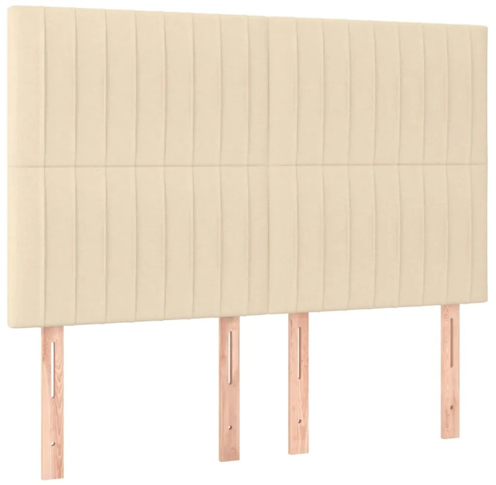 Cabeceira cama c/ LED tecido 144x5x118/128 cm crème