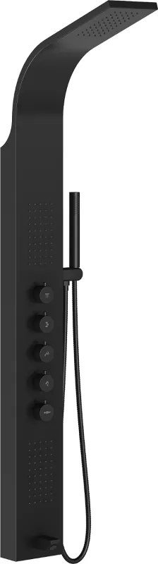 Mexen Timor painel de duche com bica, preto - 7621-04-70