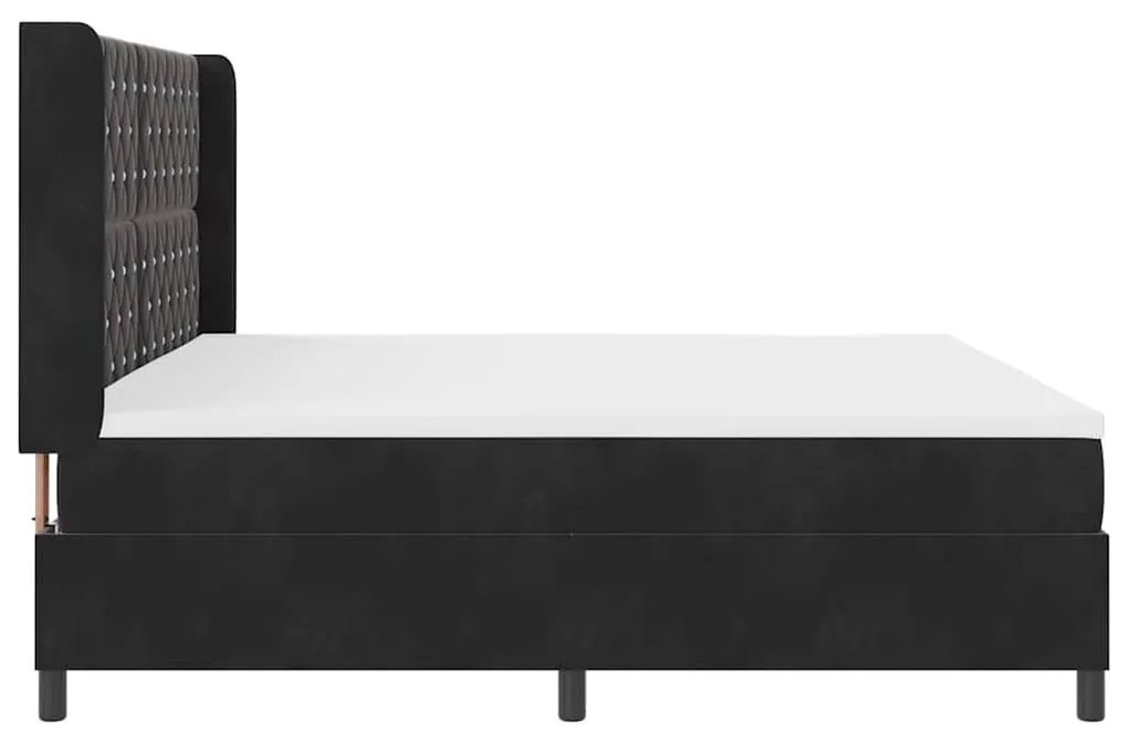 Cama Box com Colchão vidaXL Preta 200x200 cm Veludo