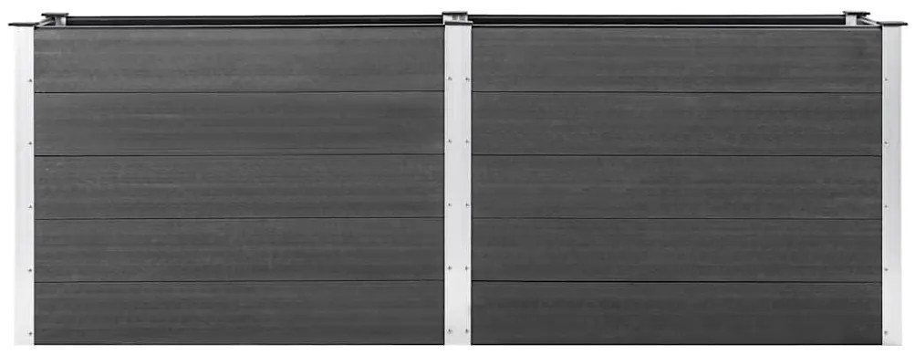 Canteiro elevado de jardim 250x50x91 cm WPC cinzento