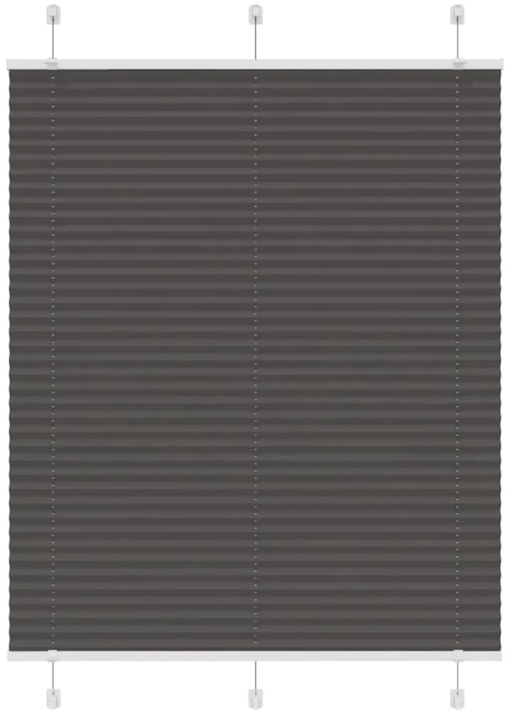 Preto Plissada Cega 110x100 cm Largura Tecido 109,4cm Poliéster