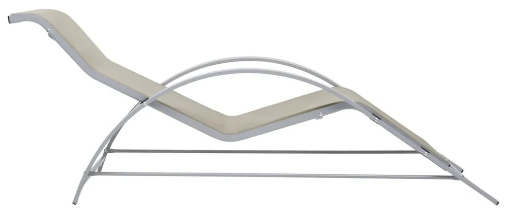 Espreguiçadeiras com mesa 2 pcs alumínio cor creme